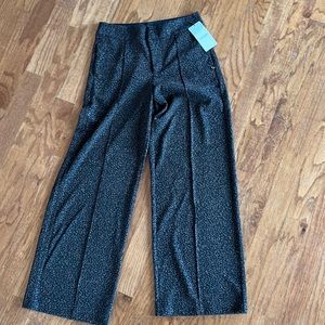 High rise jersey shiny pattern wide-leg pants